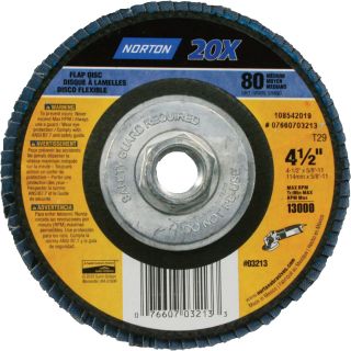 Norton 80-Grit Flap Disc — 4 1/2in.  Sanding   Conditioning Discs