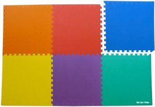 We Sell Mats 168 Sq. Ft. (set of 42 tiles + borders) Anti Fatige Interlocking EVA Foam Flooring Multi Color Tiles 2'x2'x .375" Thick Toys & Games