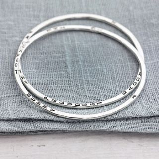 personalised word bangle by posh totty designs boutique