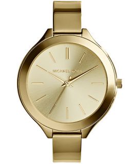 Michael Kors Womens Slim Runway Gold Tone Stainless Steel Bracelet Watch 43mm MK3275   Watches   Jewelry & Watches