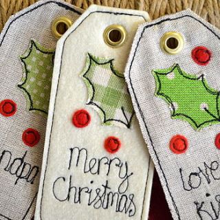 double sided christmas tags by sew very english