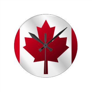 3D Canada Flag Wallclocks