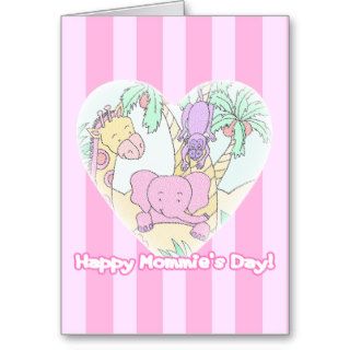 Happy Mommie's Day   Jungle Heart Baby Greeting Card