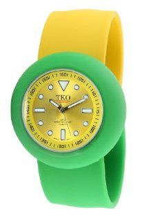 TKO ORLOGI Women's TK589 YGG Green and Yellow Rubber Slap Watch Watches