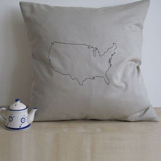personalised united states map cushion cover by thread squirrel