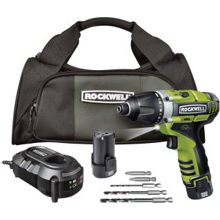 Rockwell LithiumTech 3rill Cordless 3-in-1 Drill/Driver/Impact Driver — 12 Volt, 1/4in., Model# RK2515K2  Cordless Drills