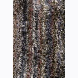 Handwoven 1.5 Inch Multicolor Striped Mandara Shag Rug (2'6 x 7'6) Mandara Runner Rugs