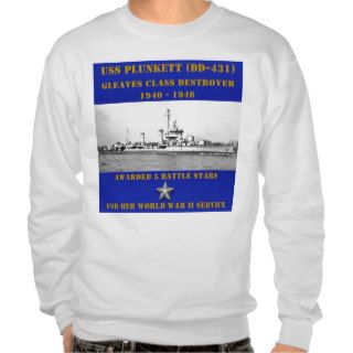 USS Plunkett (DD 431) Pullover Sweatshirts