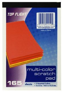 Top Flight Scratch Pads, 4 x 6 Inches, Multi Colored Paper, 165 Sheets per Pad (4650124)  Note Pad Colored 