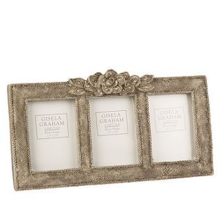 antique style triple picture frame by the contemporary home