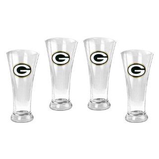 Green Bay Packers Flare Pilsner Glasses   Set of 4  NFL Glassware Set  Other Products  