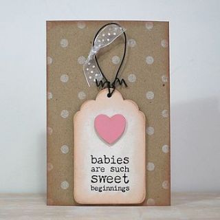 'sweet beginnings' baby card and keepsake by ella creative