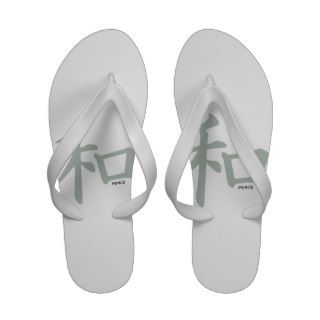 Ash Gray Chinese Peace sign Flip Flops