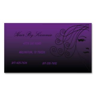 Dark Purple Hair, Nail, Make up Business Card