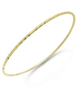 14k Gold Bracelet, Diamond Cut Slip On Bangle Bracelet   Bracelets   Jewelry & Watches