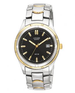Citizen Mens Two Tone Stainless Steel Bracelet Watch 38mm BK2284 54H   Watches   Jewelry & Watches