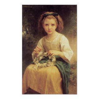 Child Braiding Crown by Bouguereau Poster