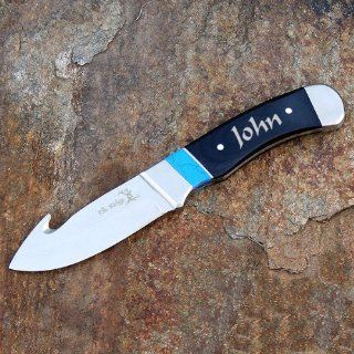 Elk Ridge Gut Hook Hunting Knife With Turquoise Inlay  Sporting Goods  Sports & Outdoors