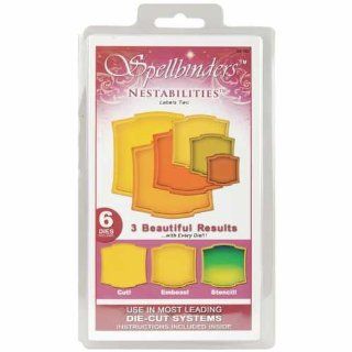 Spellbinders S4 162 Nestabilities 6 Piece Concentric Die Template, Labels Two