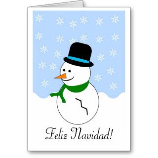 Snowman Feliz Navidad Spanish Christmas Card