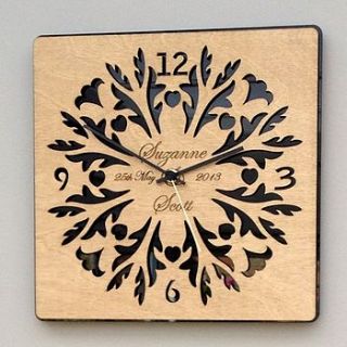 personalised wedding date wall clock by neltempo
