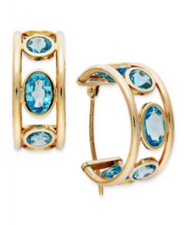 10k Gold Earrings, Multistone Hoop Earrings (3 1/4 ct. t.w.)   Earrings   Jewelry & Watches