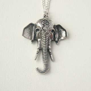 antique silver elephant pendant by norigeh