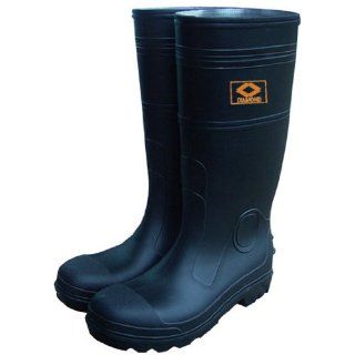 Diamond 161 High Grade Virgin PVC Steel Toe Protective Knee Boot, Size 10, Black Protective Safety Boots