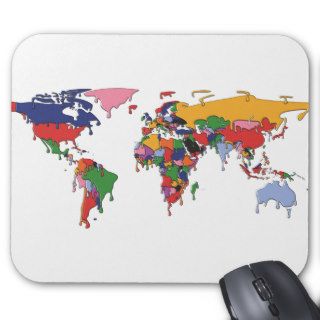 World Map   Dripping Paint Mousepads
