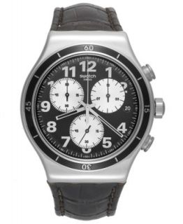 Swatch Watch, Mens Swiss Chronograph Blackie Stainless Steel Mesh Bracelet 43mm YVS401G   Watches   Jewelry & Watches