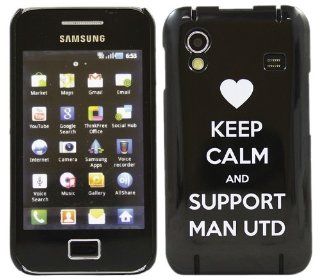 iTALKonline IMPERIAL BLACK CASE with WHITE Text KEEP CALM AND SUPPORT MAN UTD Pattern Super Slim Hydro Hard Protective Armour/Case/Skin/Cover/Shell For Samsung S5830 Galaxy Ace Cell Phones & Accessories