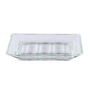 Vintage French Recycled Glass Bar Soap Dish for Kitchen Laundry & Bath ~ G158 Clear Glass French Retro Style Bar Soap Holder   Soap Dishes For Bathroom