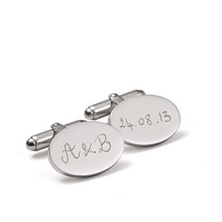 dad's personalised oval cufflinks by merci maman