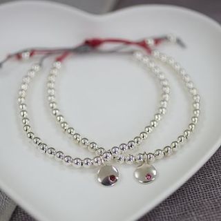 silver birthstone friendship bracelet by suzy q