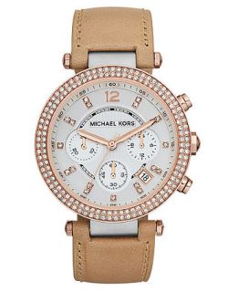 Michael Kors Womens Chronograph Parker Brown Vachetta Leather Strap Watch 39mm MK5633   Watches   Jewelry & Watches