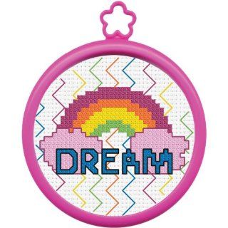 Bucilla 5 1/8 by 7 5/8 Inch Counted Cross Stitch Kit, My 1st Stitch Dream Rainbow, Mini