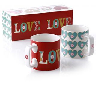 set of two love mugs by alison appleton