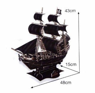 3D Puzzle   Build It   Blackbeard's Pirate Ship 155pcs Toys & Games