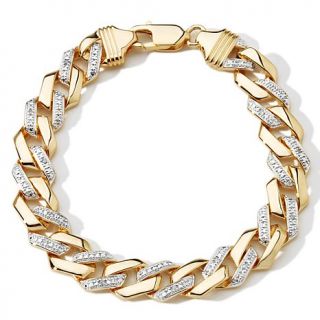 Men's .12ct Diamond Square Curb Link Bracelet