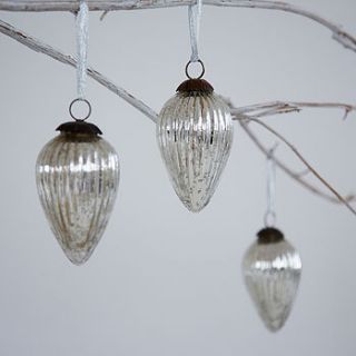 antique effect teardrop christmas bauble by paper high