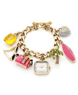 Juicy Couture Watch, Womens Glam Charm Gold Ion Plated Stainless Steel Bracelet 24mm 1901040   Watches   Jewelry & Watches