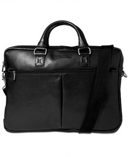 Perry Ellis Zip Top Leather Briefcase   Wallets & Accessories   Men