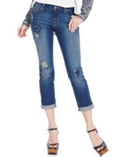 Jessica Simpson Weekend Destroyed Cropped Jeans   Juniors Jeans