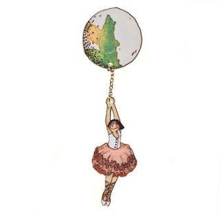 fly away balloon brooch ballerina by mybearhands