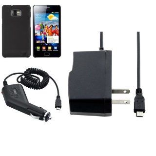 CommonByte Black Slim Thin Hard Phone Case+Wall+Car Charger For Samsung Galaxy SII S2 i9100 Cell Phones & Accessories