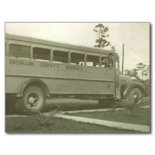 BROWARD COUNTY 1942 SCHOOL BUS POST CARD