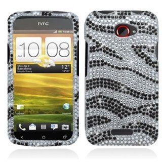 Aimo Wireless HTCONEXPCDI152 Bling Brilliance Premium Grade Diamond Case for HTC One X   Retail Packaging   Black/White Zebra Cell Phones & Accessories