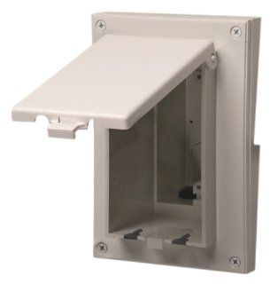 Arlington DBVR151W 1 Vertical Electrical Box with Weatherproof Cover for Rigid Siding, White, 5/8 Inch Lap    