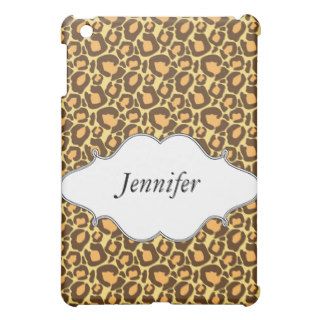 Brown Gold Leopard Pern with Name  iPad Mini Cases
