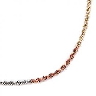 10K Tri Color Gold Chain 18" Necklace